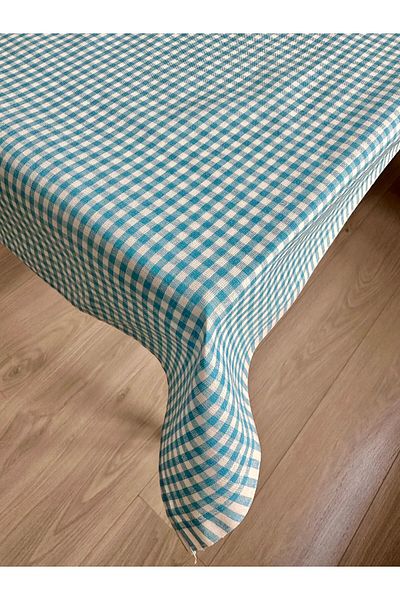 LİMAY Față de masă din țesătură groasă Gingham - Față de masă - Covoraș de picnic - Colorat (170x170)