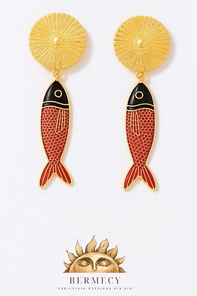 Bermecy Retro Fish |   Steel Fish Hoop Earrings