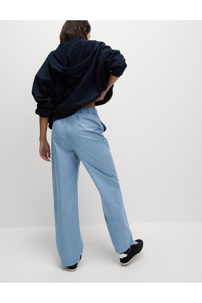 Marks & Spencer Saf Pamuk Poplin Straight Leg Pantolon