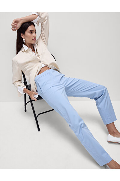 Marks & Spencer Pamuk Karışımlı Bilekte Biten Düz Paça Pantolon