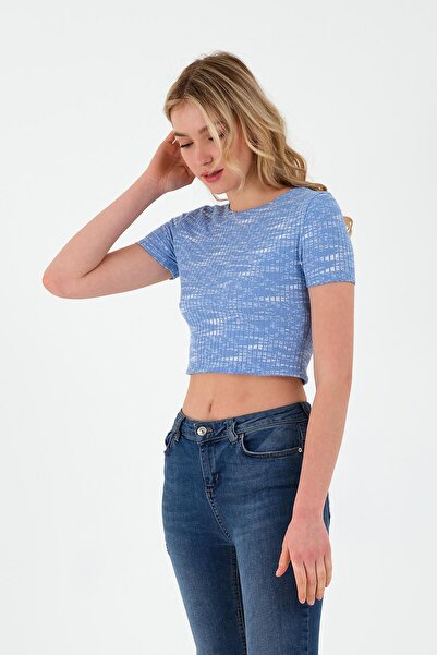 Polo State تيشيرت نسائي من قماش بروتيل أساسي باللون الأزرق