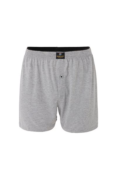don joy Men's 3-Piece Cotton Combed Cotton Buttoned Boxer with Elastic Waist