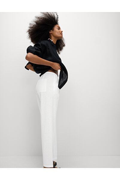 Marks & Spencer Tapered Fit Keten Pantolon