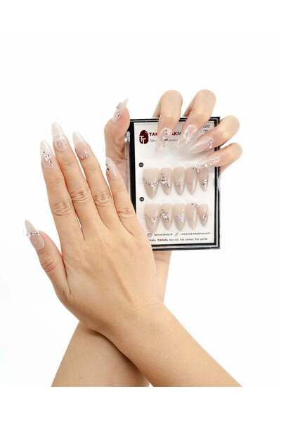 Takma Takma L Beden 10'lu Beyaz Uzun Badem TT1010 Tekrar Kullanılabilir Prote...