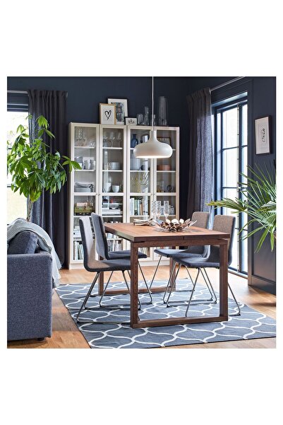 IKEA MÖRBYLÅNGA yemek masası, meşe kaplama-kahverengi, 140x85 cm, 4-6 kişilik