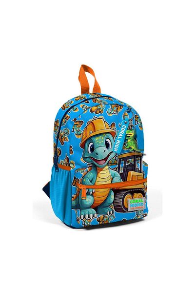 Coral High Rucsac cu slot mic, model de dinozaur albastru portocaliu, două compartimente 23571