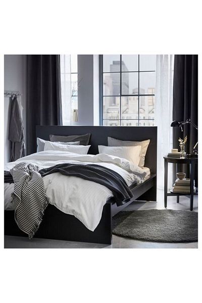 IKEA Double Duvet Cover Set, White-striped Meridyendukkan 240x220/50x60 Cm-cotton-without sheet