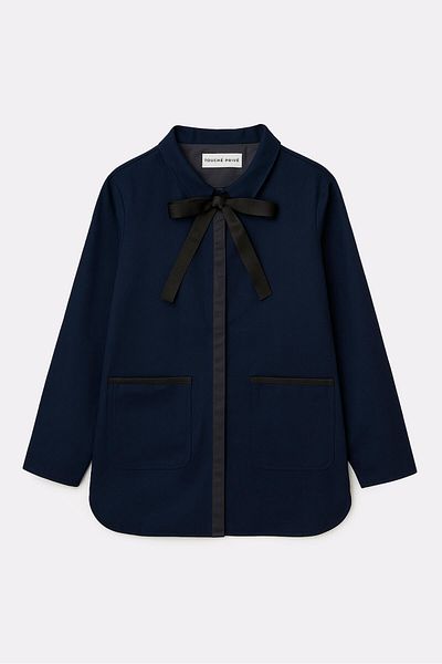 Touché Privé Gabardine Jacket with Tie Collar