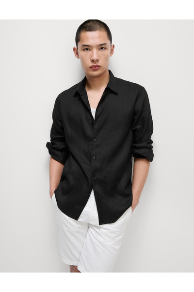 Marks & Spencer Regular Fit Saf Keten Gömlek