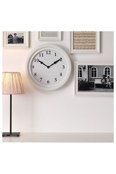 IKEA ساعة حائط، بيضاء، لا تصدر صوتًا، 35 سم