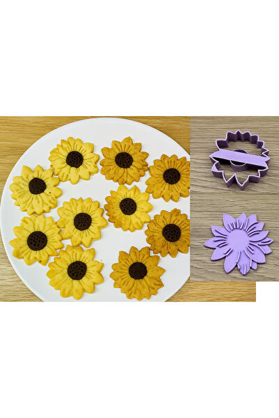 Filkorium3D Sunflower Cookie Mold and Sugar Dough Mold 5 cm
