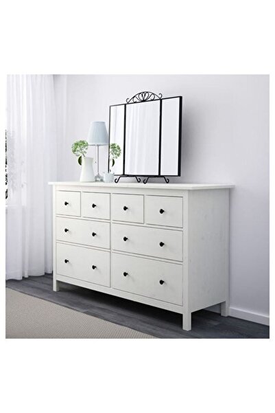HOMHET Hemnes, 8 Çekmeceli Şifonyer, 160x95 Cm, Beyaz Vernik