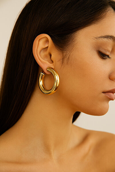 Momos Kalın Büyük Çelik Halka Küpe