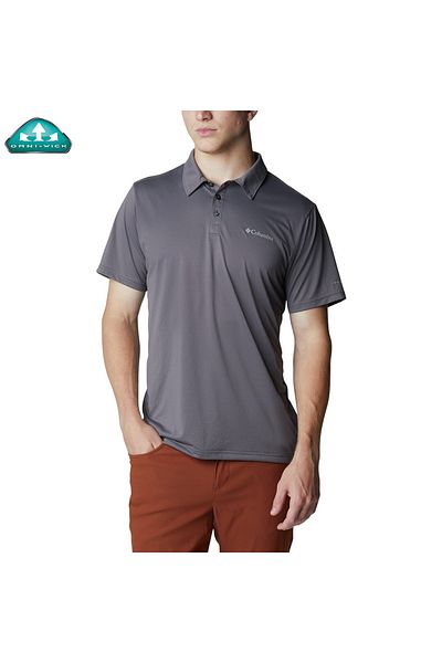 Columbia Ανδρικό μπλουζάκι πόλο με κοντό μανίκι Hike Polo σε γκρι χρώμα Ao3614-023