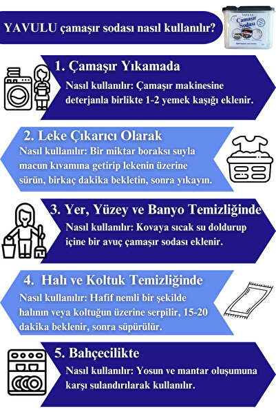 yavulu Çamaşır Sodası Ultra Beyazlatıcı Optik Etkili 1000g-1kg (BÜYÜK BOY)