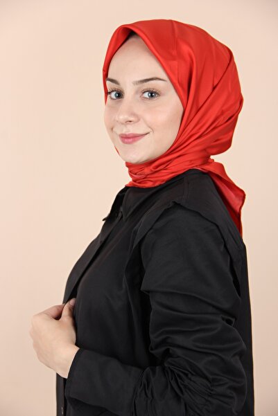 Levidor Kırmızı Levidor Düz Twill İpek Eşarp