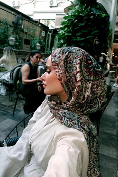 Shawl Passion شال قطني بنمط ريترو باللون البني