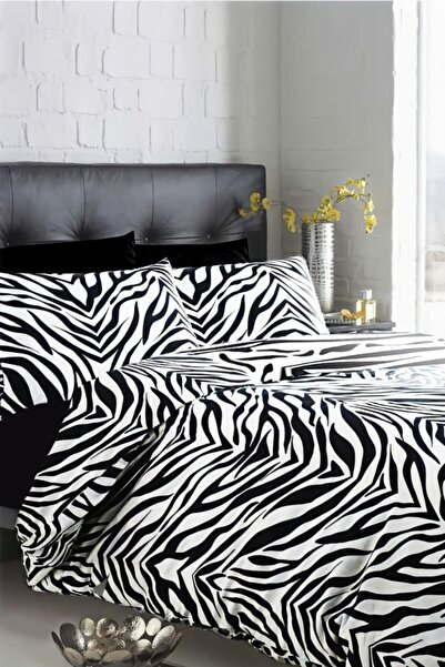 Always Ranforce Elastic Double Zebra Duvet Cover Set