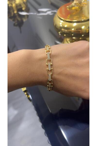 Store 14k Altın Rengi Zirkon Taşlı Xuping Bileklik 18 Cm