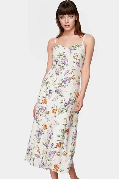 PayBuy A Line Midi Length Sleeveless Floral Pattern Polyester Dress Casual Summer Professional Look