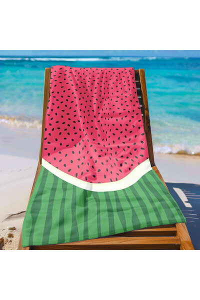 Piloji منشفة شاطئ مطبوعة بنمط البطيخ مقاس 75 × 150 سم