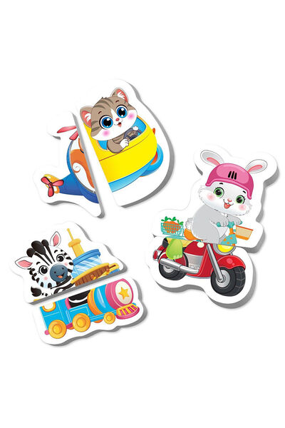 yükselen zeka 12-36 Ay İlk Magnet Puzzle - Taşıtlar