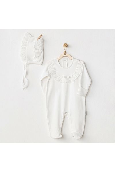 andywawa AC24504 Petit Love Ecru Baby Jumpsuit Set