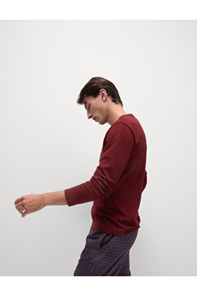 Marks & Spencer Saf Pamuklu Desenli Uzun Kollu Pijama Takımı