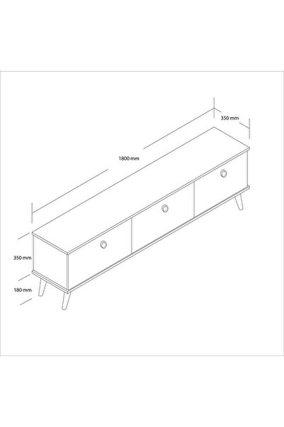 Mezza 1370 Lexus 180 CM (AHŞAP AYAKLI) Tv Ünitesi Hat - Kaplan
