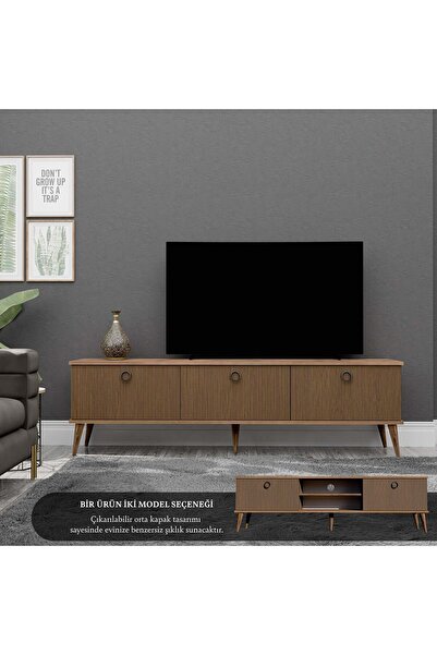 Mezza 1370 Lexus 180 CM (AHŞAP AYAKLI) Tv Ünitesi Hat - Kaplan