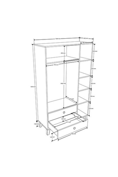 Mezza 3520 Lisa 4 Kapılı Gardırop Sepet-yunus-beyaz