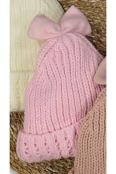 Kitti Bebe Kız Kulaklı Bere (1-4 YAŞ) K24120-05 Açık Pembe