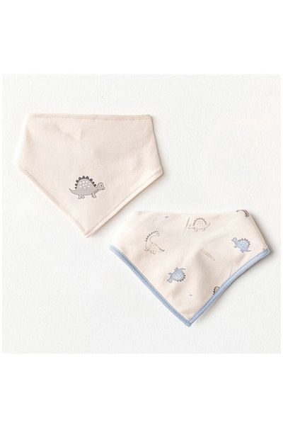 andywawa Ac25923 Bibs Dino 2 Pack Baby Scarf Beige