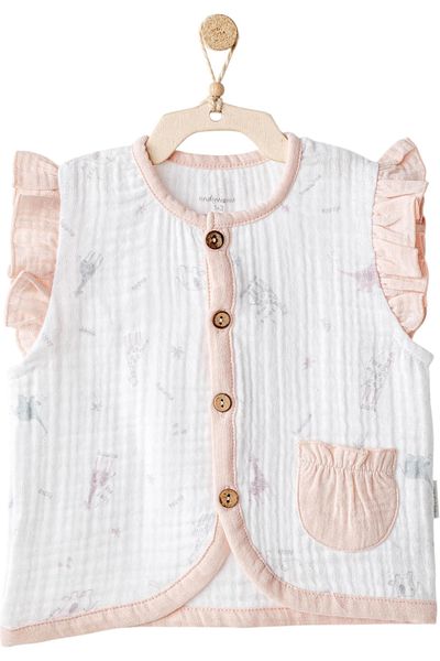 andywawa Ac25525 Love Family Muslin Vest Ecru