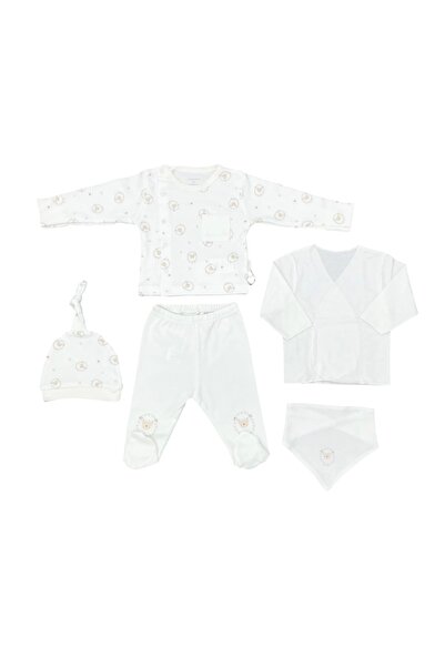 andywawa Ac25560 Newborn Set Tinny Ships 5'li Hastane Çıkışı Ekru