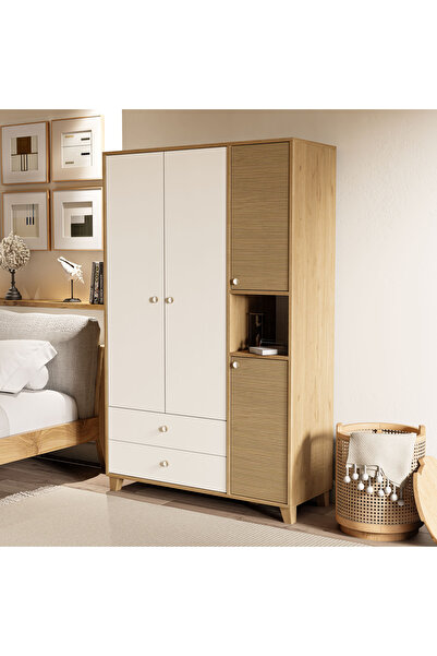 Mezza 3520 Lisa 4 Kapılı Gardırop Sepet-yunus-beyaz