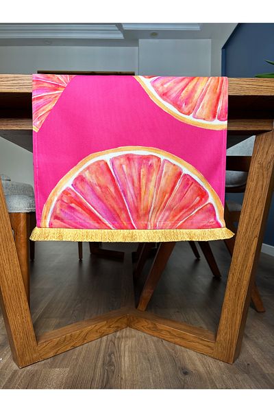Alseko Concept Orange Tassel, Lime Pattern 40X140Cm Runner