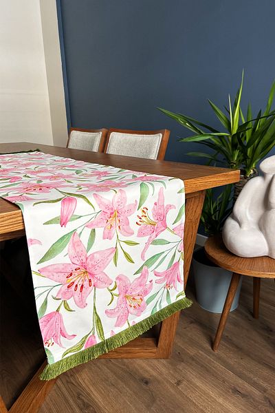 Alseko Concept Green Tassel, Flowers 03 Pattern 40X140Cm Runner