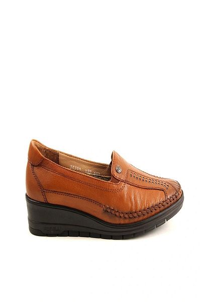 Forelli Morıza Genuine Leather Orthopedic Comfort Women's Casual Shoes Brown
