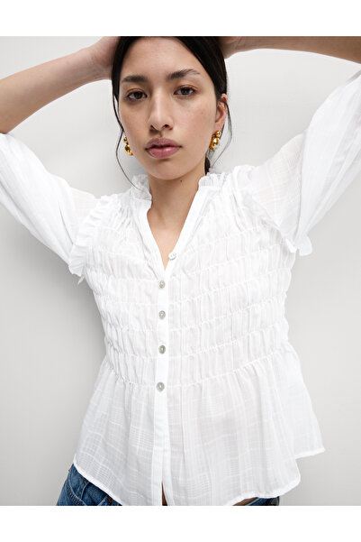 Marks & Spencer Düğmeli Uzun Kollu Bluz