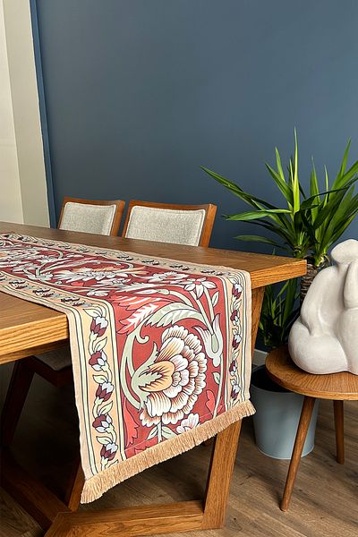 Alseko Concept Brown Tassel, Flowers 01 Pattern 40X140Cm Runner