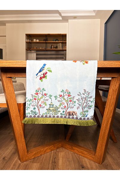 Alseko Concept Green Tassel, Birds Pattern 40X140Cm Runner