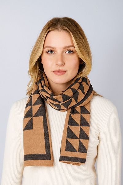Sebir Moda Triangle Patterned Knitwear Knitted Scarf