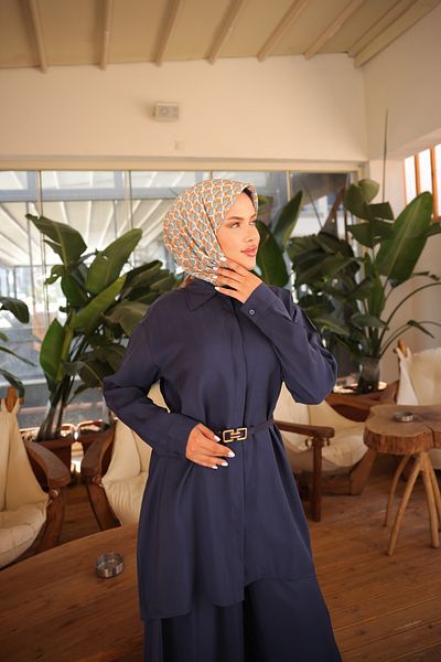 MİMİ Luxury Wear Women's Hijab Tracksuit & Set, Bottom Top Long Suit Button Shirt Pants