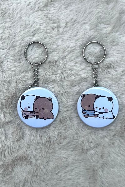 Design 4N Keychain / Bubu with Dudu / Push Button Keychain