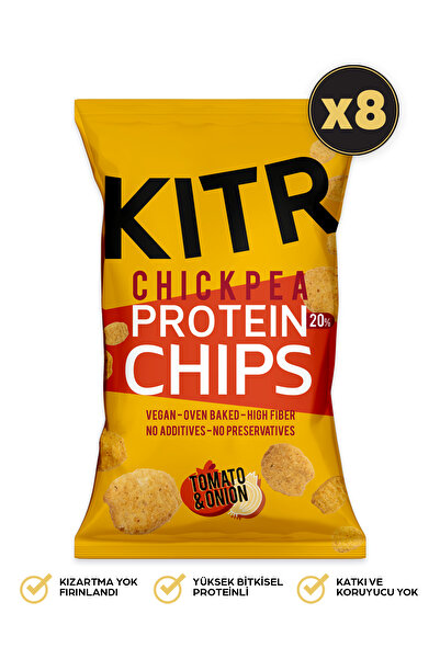 KITR 8'li Domates Ve Soğan Çeşnili Yüksek Proteinli Nohut Cipsi 8x50g