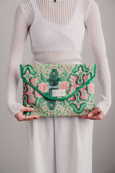 WOLF & ROCK Husă pentru notebook/tabletă cu model verde Wolf&Rock 13''-14''