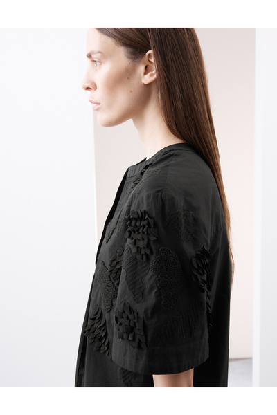 Marks & Spencer ​Kadın %100 Pamuklu Nakışlı Balon Kollu Bluz​