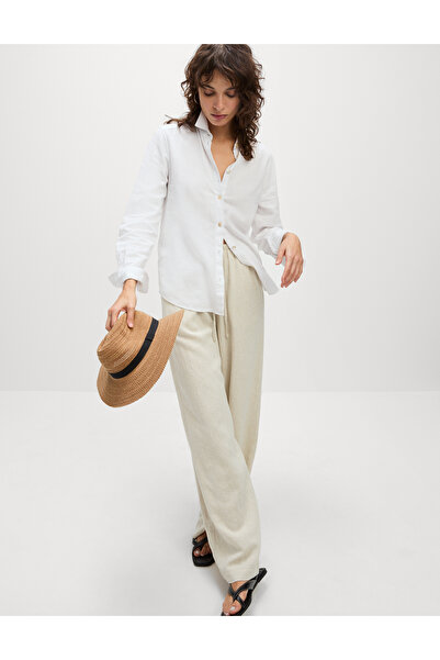 Marks & Spencer Wide Leg Keten Pantolon