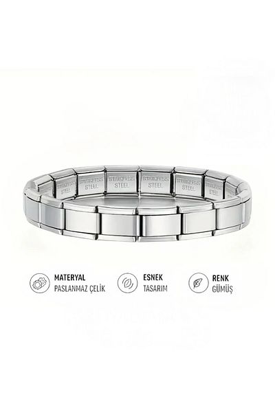Chillin' Nomi Italian Charm Water Resistant Steel Stretching Stainless Stylish Gift Non-Tarnish Bracelet